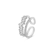 Anillo de araña ajustable en capas - Plata