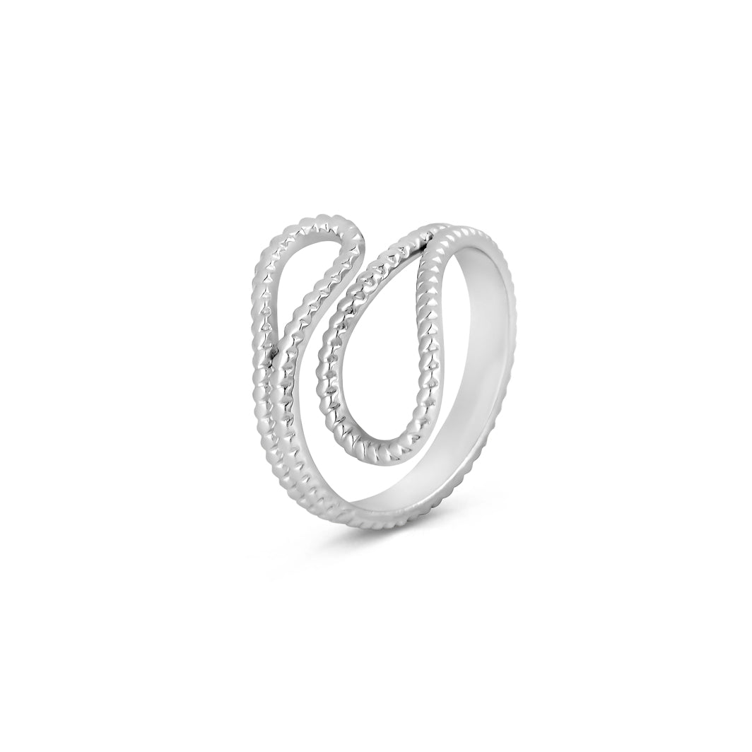Anillo abstracto ajustable Ava - Plata