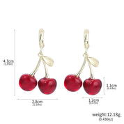 Pendientes de cereza dulce, diseño creativo de moda, pendientes de frutas delicados y elegantes para mujer, accesorios de joyería, regalos