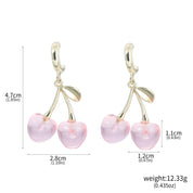 Pendientes de cereza dulce, diseño creativo de moda, pendientes de frutas delicados y elegantes para mujer, accesorios de joyería, regalos