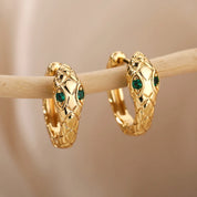 Pendientes de aro de serpiente de circón para mujer, pendientes góticos de Color plateado, pendientes Piercing de tendencia 20224, regalos de joyería, pendientes
