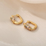 Pendientes de circón de colores para mujer, pendientes de acero inoxidable, tendencia 20224, nueva pareja, joyería de marca de lujo, envío gratuito, pendientes