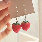 Bonito pendiente colgante de fresa roja de simulación, nuevo pendiente de fruta y fresa para mujer, chica dulce para mujer, regalos de joyería de fiesta