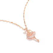 Collares con colgante de circonita de cristal para mujer, bailarina elegante y dulce, moda coreana, regalo de joyería Sexy de acero inoxidable