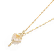 Collares con colgante de circonita de cristal para mujer, bailarina elegante y dulce, moda coreana, regalo de joyería Sexy de acero inoxidable