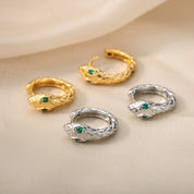 Pendientes de aro de serpiente de circón para mujer, pendientes góticos de Color plateado, pendientes Piercing de tendencia 20224, regalos de joyería, pendientes