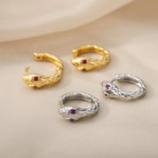 Pendientes de aro de serpiente de circón para mujer, pendientes góticos de Color plateado, pendientes Piercing de tendencia 20224, regalos de joyería, pendientes