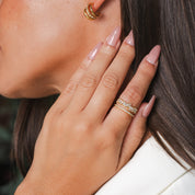 Anillo ajustable en capas de araña - Oro