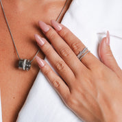 Anillo de araña ajustable en capas - Plata