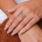 Anillo abstracto ajustable Ava - Plata