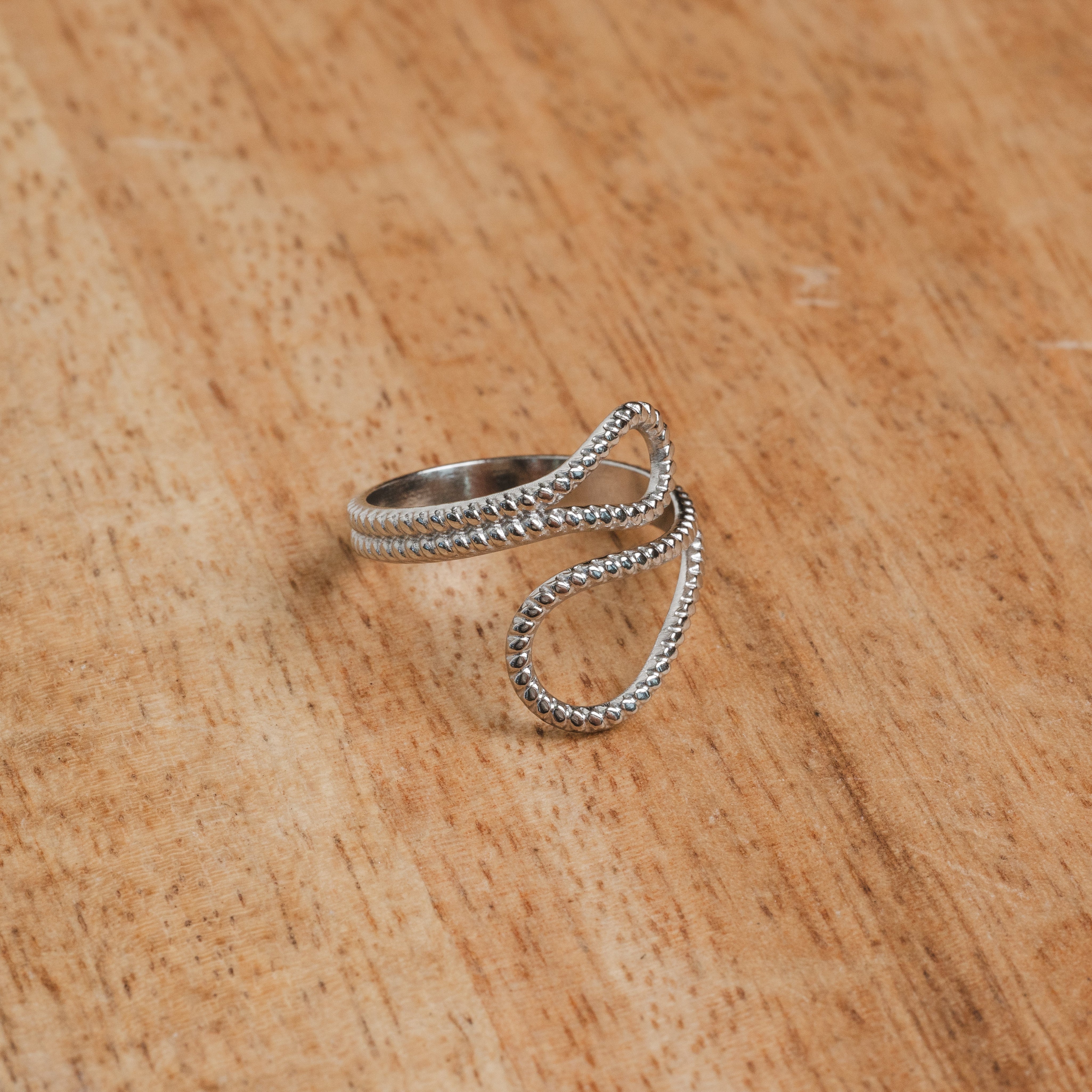 Anillo abstracto ajustable Ava - Plata