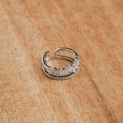 Anillo de araña ajustable en capas - Plata