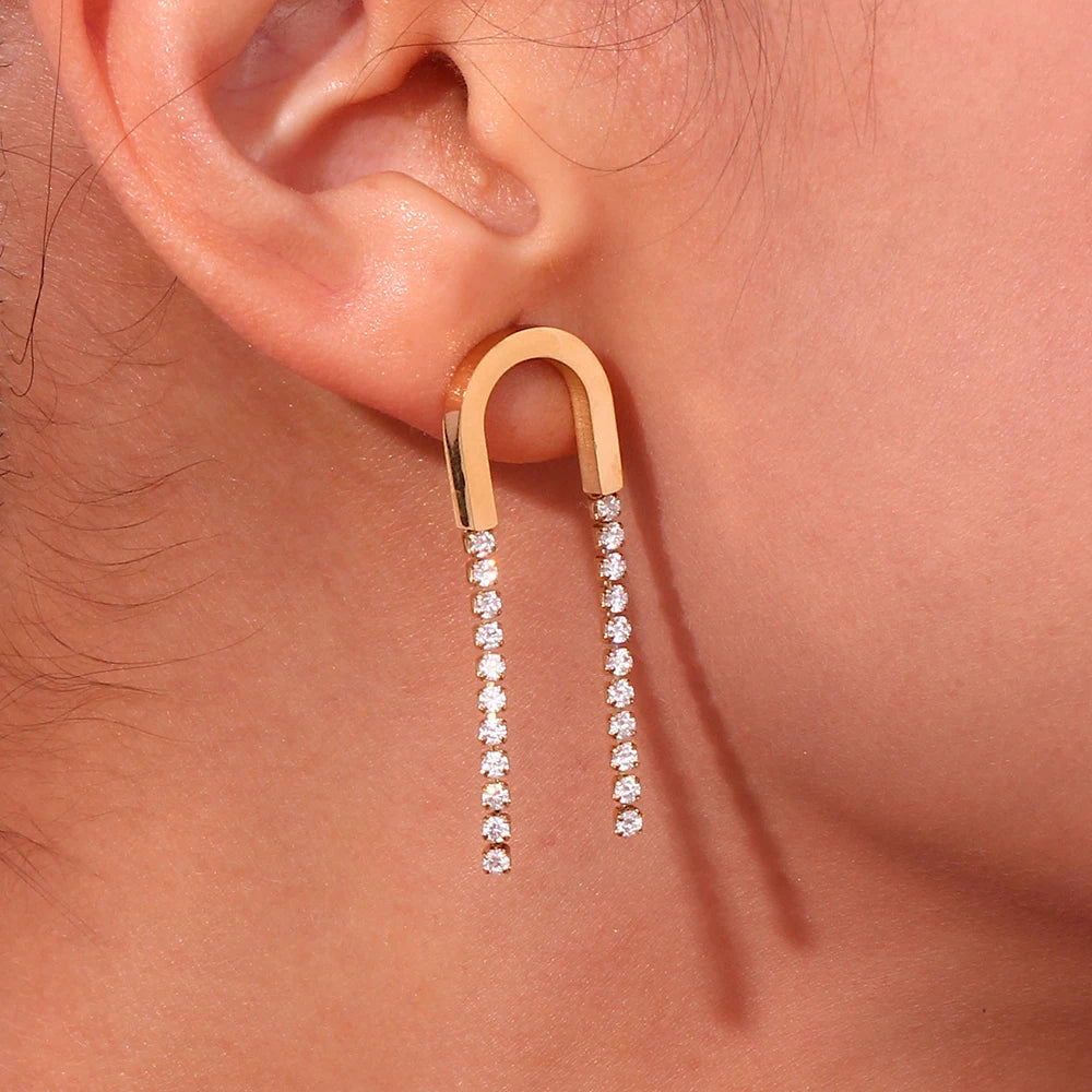 Elegantes pendientes de circonita