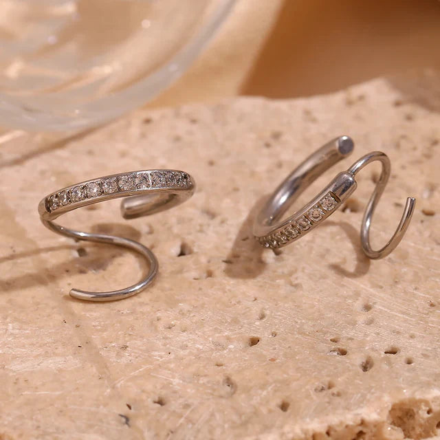 Pendientes de doble circonita