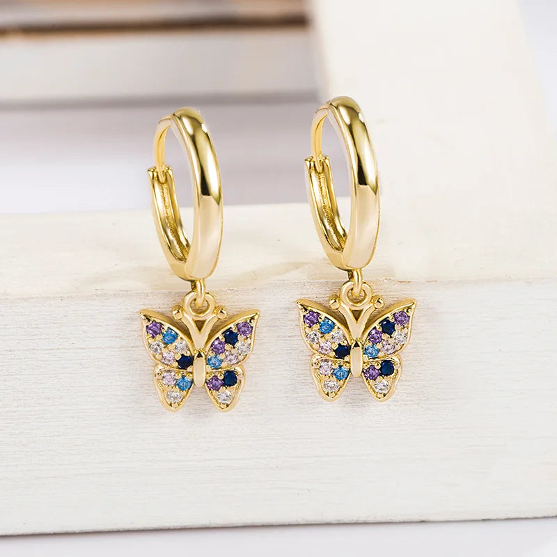 100% pendiente de diamante Natural de oro de 14 quilates para Mujer Aros Mujer Oreja oro puro de 14 quilates joyería de piedras preciosas de diamante Mujer
