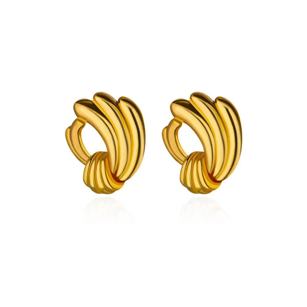 Pendientes de tuerca de acero inoxidable de estilo francés para mujer, aretes redondos estéticos de boda de Color dorado, joyería de tendencia 2024 para mujer