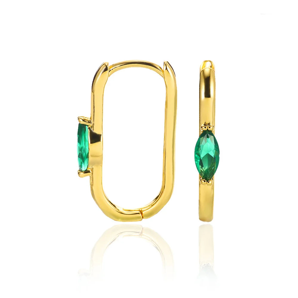 Pendientes cuadrados de circón para mujer, pendientes de acero inoxidable de Color dorado, tendencia nueva en joyería Piercing de lujo para oreja, aretes para mujer 2024