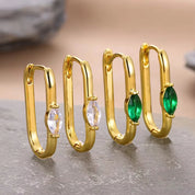 Pendientes cuadrados de circón para mujer, pendientes de acero inoxidable de Color dorado, tendencia nueva en joyería Piercing de lujo para oreja, aretes para mujer 2024