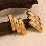 E.B.belle-pendientes chapados en oro de 18 quilates con forma de rayo, joyería de acero inoxidable 316L para mujer, hipoalergénico