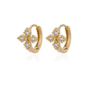 Pendientes de flores de colores para mujer, aretes de aro de acero inoxidable con circonita cúbica, joyería estética de lujo, aretes para mujer 2024