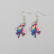 Pendientes acrílicos de pájaros coloridos del Festival de Primavera transfronterizo de Europa y América, nuevos pendientes Retro de moda superventas 2024
