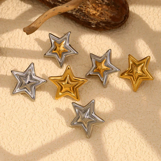 Pendientes de estrella minimalistas