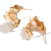 Pendientes de perlas geométricas