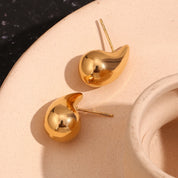 E.B.belle Mini pendientes de gota huecos de tamaño S, pendientes chapados en oro de 18 quilates de Color plateado para mujer, regalo de acero inoxidable 316L