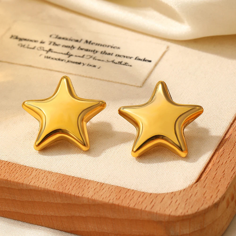 Pendientes de acero inoxidable para mujer, aretes brillantes de Súper Hada con forma de estrella exquisita y fresca, joyería con textura adornada, mejor amigo