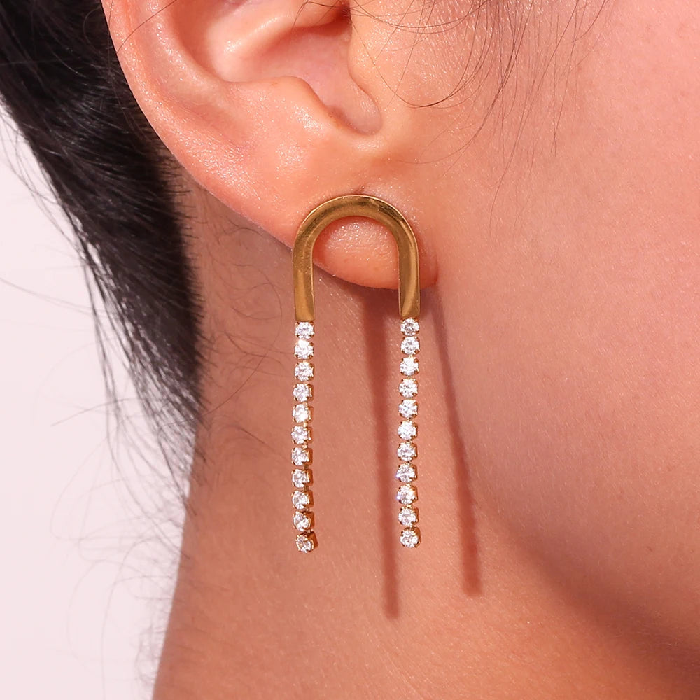 Elegantes pendientes de circonita