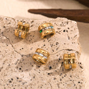 E.B.belle-pendientes de circonita cúbica, aretes pequeños, redondos, resistentes al agua, con Clip de piedra, coloridos, transparentes, sin deslustre