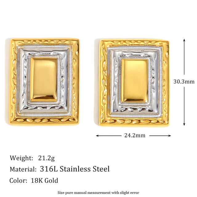 Pendientes rectangulares vintage