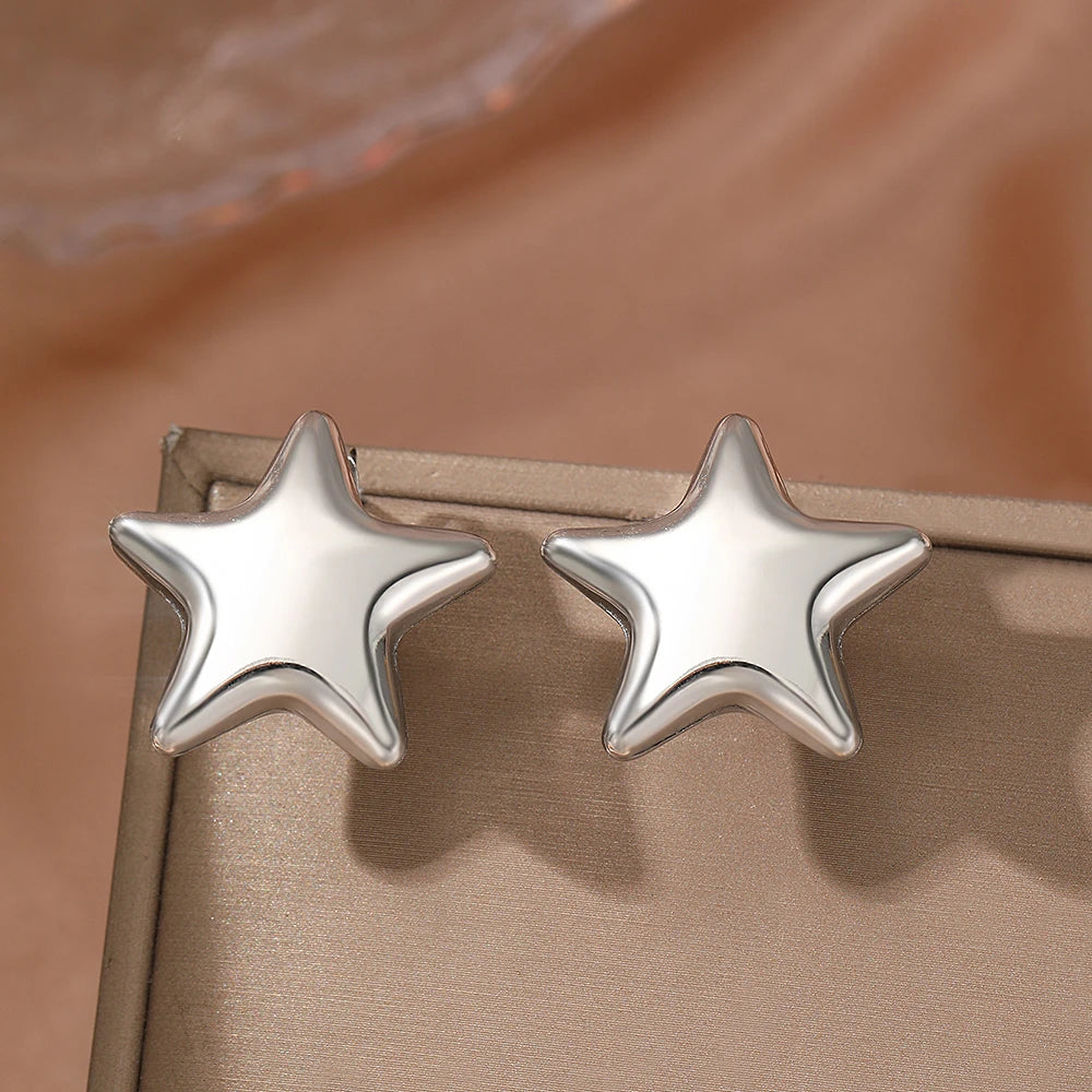 Pendientes de acero inoxidable para mujer, aretes brillantes de Súper Hada con forma de estrella exquisita y fresca, joyería con textura adornada, mejor amigo