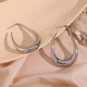 E.B.belle-pendientes de aro en forma de U, aretes grandes de acero inoxidable, impermeables, chapados en PVD, exagerados, abstractos, huecos