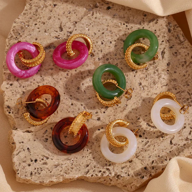 Pendientes de perlas de colores