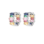 Pendientes de circón de colores para mujer, pendientes de acero inoxidable, tendencia 20224, nueva pareja, joyería de marca de lujo, envío gratuito, pendientes