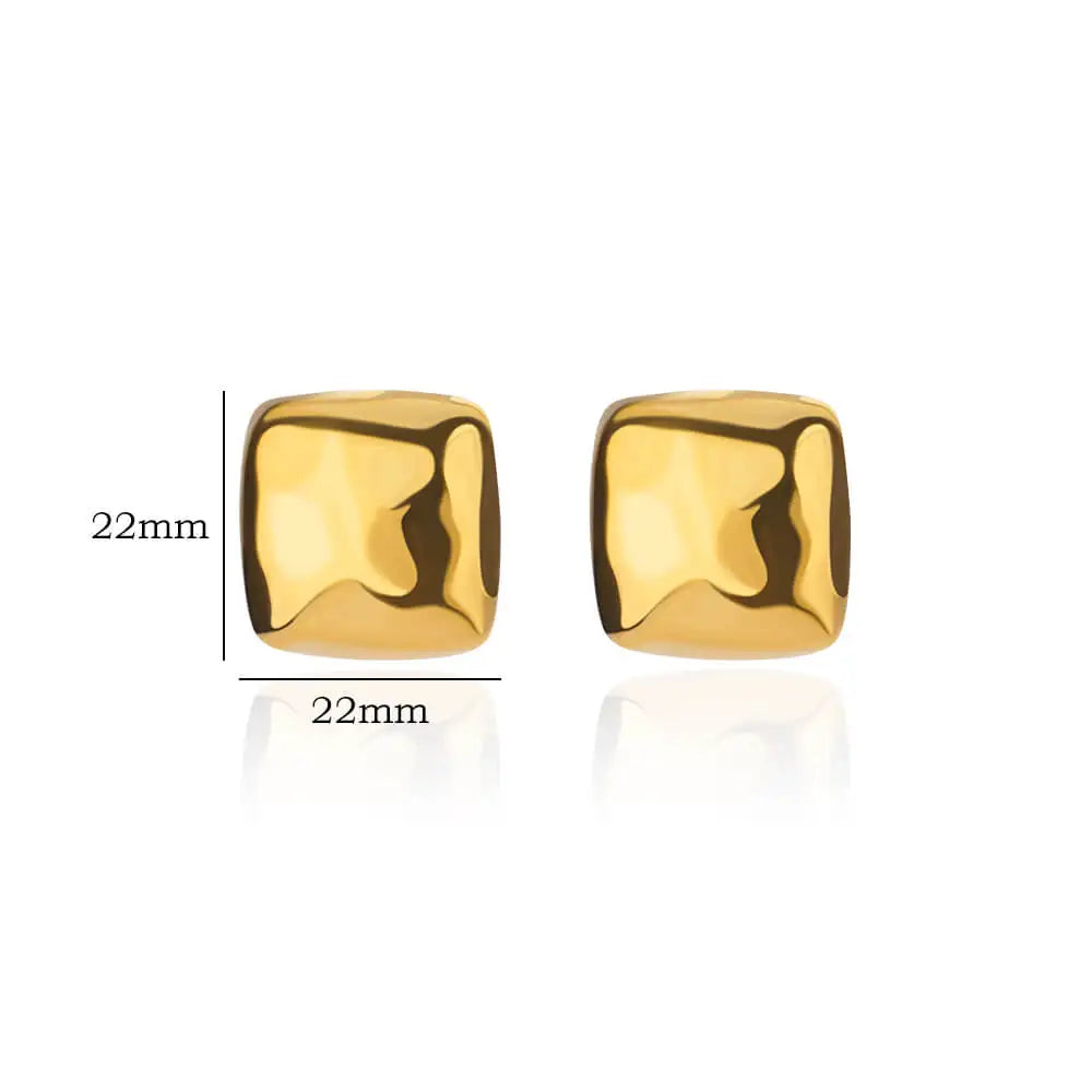 Pendientes cuadrados de acero inoxidable para mujer, pendiente Piercing geométrico Vintage de Color dorado, regalo de joyería para fiesta y boda 2024