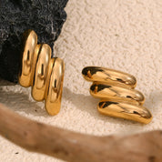 E.B.belle-pendientes chapados en oro de 18 quilates con forma de rayo, joyería de acero inoxidable 316L para mujer, hipoalergénico