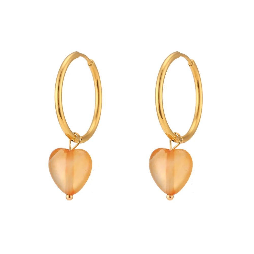 Pendientes de aro con forma de corazón