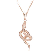 Kinel moda 585 collar con colgante de serpiente de oro rosa para mujer metales pesados únicos accesorios Punk Rock joyería Animal Vintage