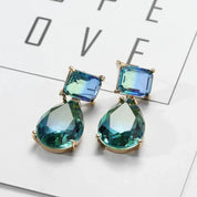 Pendientes de gota de cobre de circonita cúbica para mujer y niña, pendiente colgante de cristal marrón, joyería diaria para fiesta de cumpleaños
