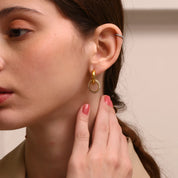 E.B.belle-pendientes de aro con círculo redondo brillante para mujer, aretes de aro con diamantes de imitación completos, joyería de fiesta