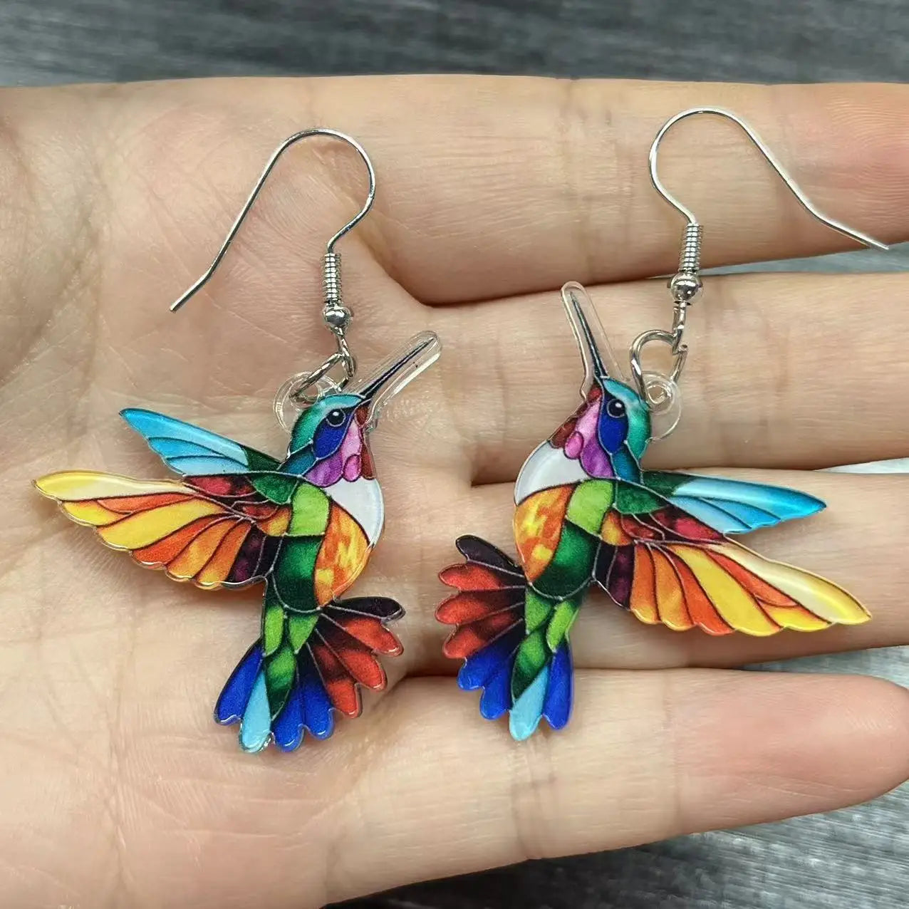 Pendientes acrílicos de pájaros coloridos del Festival de Primavera transfronterizo de Europa y América, nuevos pendientes Retro de moda superventas 2024