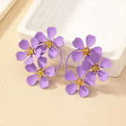 Pendientes de flores tridimensionales Retro geométricos para mujer, regalo de fiesta, joyería de moda, accesorios para las orejas BE490