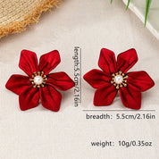Pendientes de tuerca para mujer, flor, perla de imitación, Retro, elegancia, temperamento, regalo de fiesta, joyería de moda OL CE227