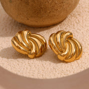 E.B.belle-pendientes giratorios con forma ovalada, aretes de acero inoxidable de estilo minimalista, joyería para mujeres y niñas elegantes