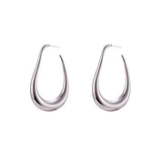 E.B.belle-pendientes de aro en forma de U, aretes grandes de acero inoxidable, impermeables, chapados en PVD, exagerados, abstractos, huecos