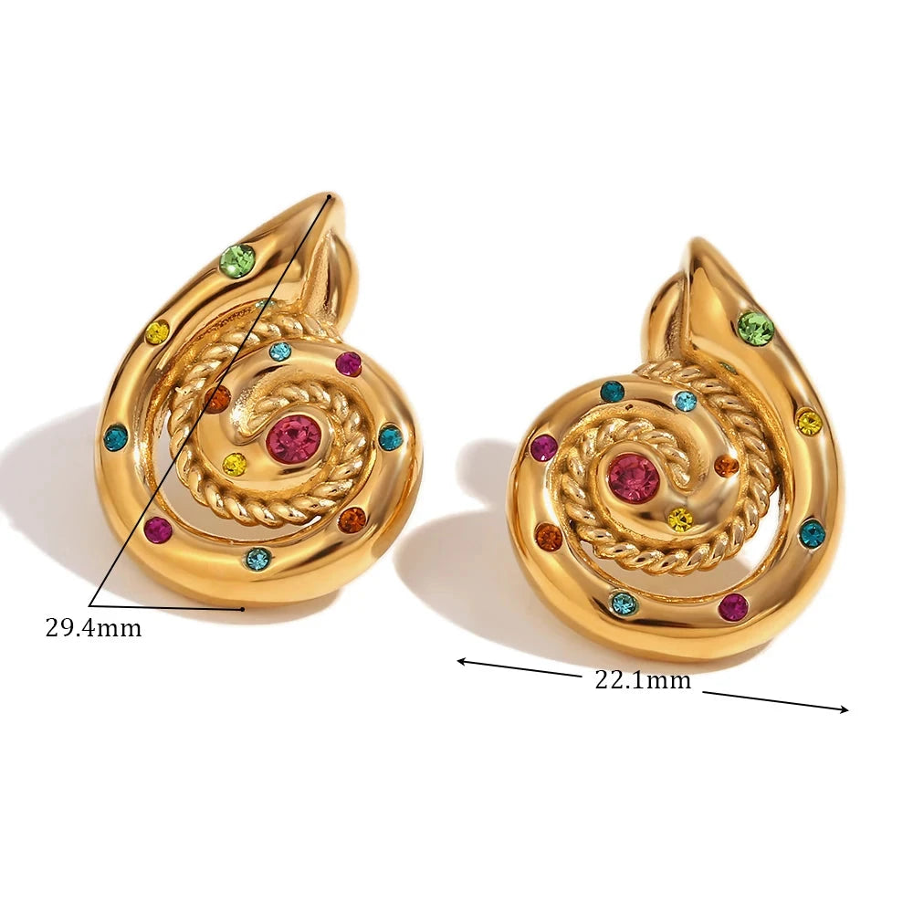 Pendientes de caracol con circonitas