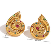Pendientes de caracol con circonitas
