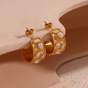 Pendientes de aro de perla